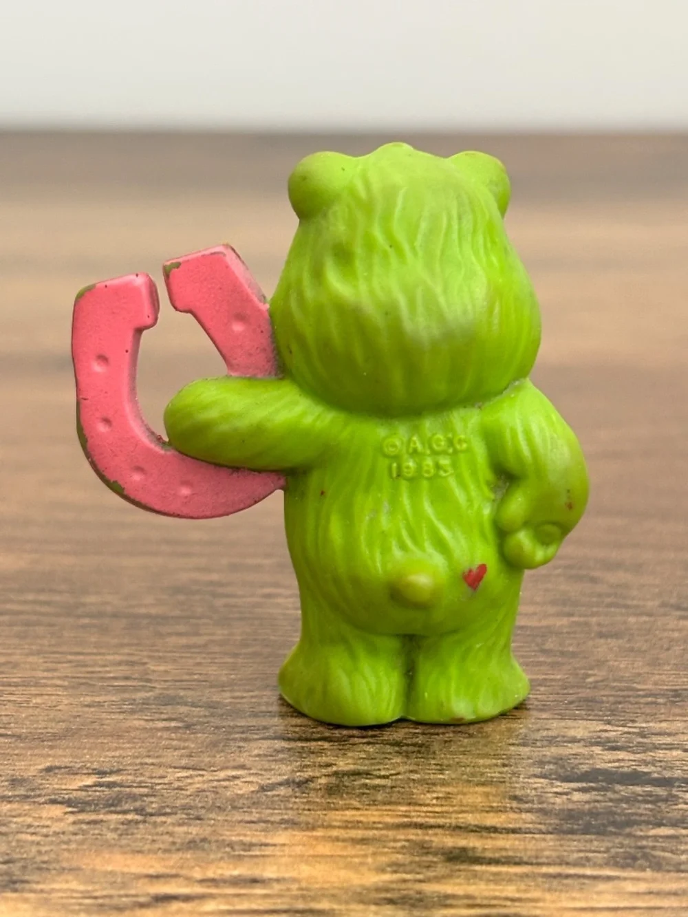 VINTAGE 1983 Kenner Care Bears | Good Luck Bear Pink Horseshoe Toy Figure Topper